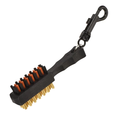 Unique Bargains Dust Groove Cleaner Double Sided Golf Club Brush With Plastic Clip Black 2 Unique Bargains Dust Groove Cleaner Double Sided Golf Club Brush With Plastic Clip Black - Image 2