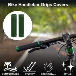Unique Bargains Bike Handlebar Grips Covers 4.92" Long Green 1 Pair