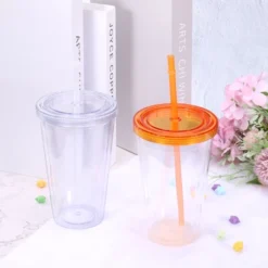 Unique Bargains Double Wall Acrylic Clear Straw Tumbler With Lid -Outdoor Sports Series GUEST ebaaf834 ba81 4f61 9f07 18cbd4c45db6