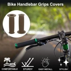 Unique Bargains Bike Handlebar Grips Covers 3.94" Brown 1 Pair