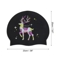 Unique Bargains Silicone Sika Deer Pattern Waterproof Swim Cap 1 Pc -Outdoor Sports Series GUEST f506d94d 66ac 4393 8e43 a9d5c2aa4265