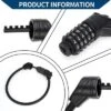 Unique Bargains Bicycle Padlock Cable Spiral Lock 5 Digit Resettable Bike Cable Lock Black