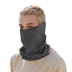 Unique Bargains Sunscreen Stripes Pattern Face Scarf Mask Black Gray 1 Pc -Outdoor Sports Series GUEST f6b0638b aa89 4a53 a171 a516e8c334cb