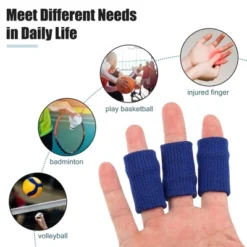 Unique Bargains Black Beige Blue Breathable Finger Sleeves Thumb Braces Support Elastic Compression Protectors For Arthritis Trigger Finger 30pcs -Outdoor Sports Series GUEST f6c4a11a abd6 4436 95d2 ae03c2180853