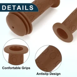 Unique Bargains Bike Handlebar Grips Covers 3.74" Brown 1 Pair -Outdoor Sports Series GUEST f6e19beb d299 485f a0c0 dc3d2b477b7e