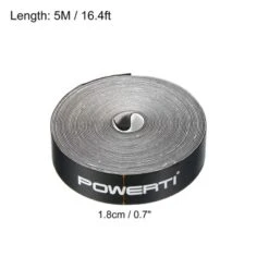 Unique Bargains PU Wear-Resistant Badminton Racket Head Protector Sticker Tape Black 16.4ft