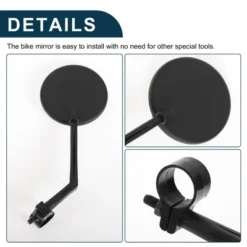 Bike Rearview Mirror 7.5cm Adjustable | Front Riding Mirror Black For Bicycle Mountain Road Bike 1 Pcs -Outdoor Sports Series GUEST faf0dd7a f7cb 4669 8dfa f089a02a1f51