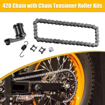 Unique Bargains Motorcycle Mini Bike Chain Tensioner Roller With Spring 420 Chain 42L Link MB165 MB200 1 Set 1 Unique Bargains Motorcycle Mini Bike Chain Tensioner Roller With Spring 420 Chain 42L Link MB165 MB200 1 Set