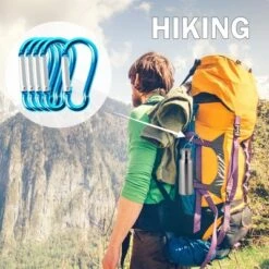 Unique Bargains Aluminum Hiking D-Ring Keychain Carabiner Hook Teal 1.6" X 0.8" X 0.16" 5 Pcs -Outdoor Sports Series GUEST fb99dcf8 dc96 4477 90e1 c151843ff2b3