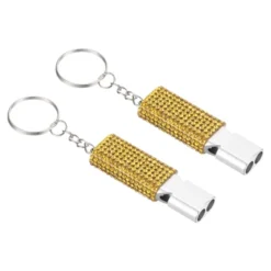Unique Bargains Outdoor Camping Hiking Fishing Rescue Signaling Alloy Keychain Whistles 2 Pcs -Outdoor Sports Series GUEST fd1adc17 0095 4f6c a383 11b7df77c63b