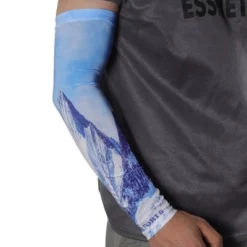 Unique Bargains Moisture Wicking Arm Sleeves Blue White 1 Pair