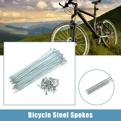 Unique Bargains 14G J Bend Bicycle Steel Spokes 36 Pcs 1 Unique Bargains 14G J Bend Bicycle Steel Spokes 36 Pcs