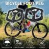 Unique Bargains Foot Peg Footrests Fit 9/16 Inch Axles Durable Rear Bicycle Pedal Nylon Metal Yellow 1 Pair