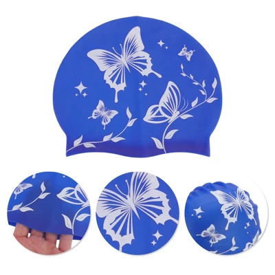 Unique Bargains Durable Silicone Waterproof Swim Cap 2 Pcs 2 Unique Bargains Durable Silicone Waterproof Swim Cap 2 Pcs - Image 2